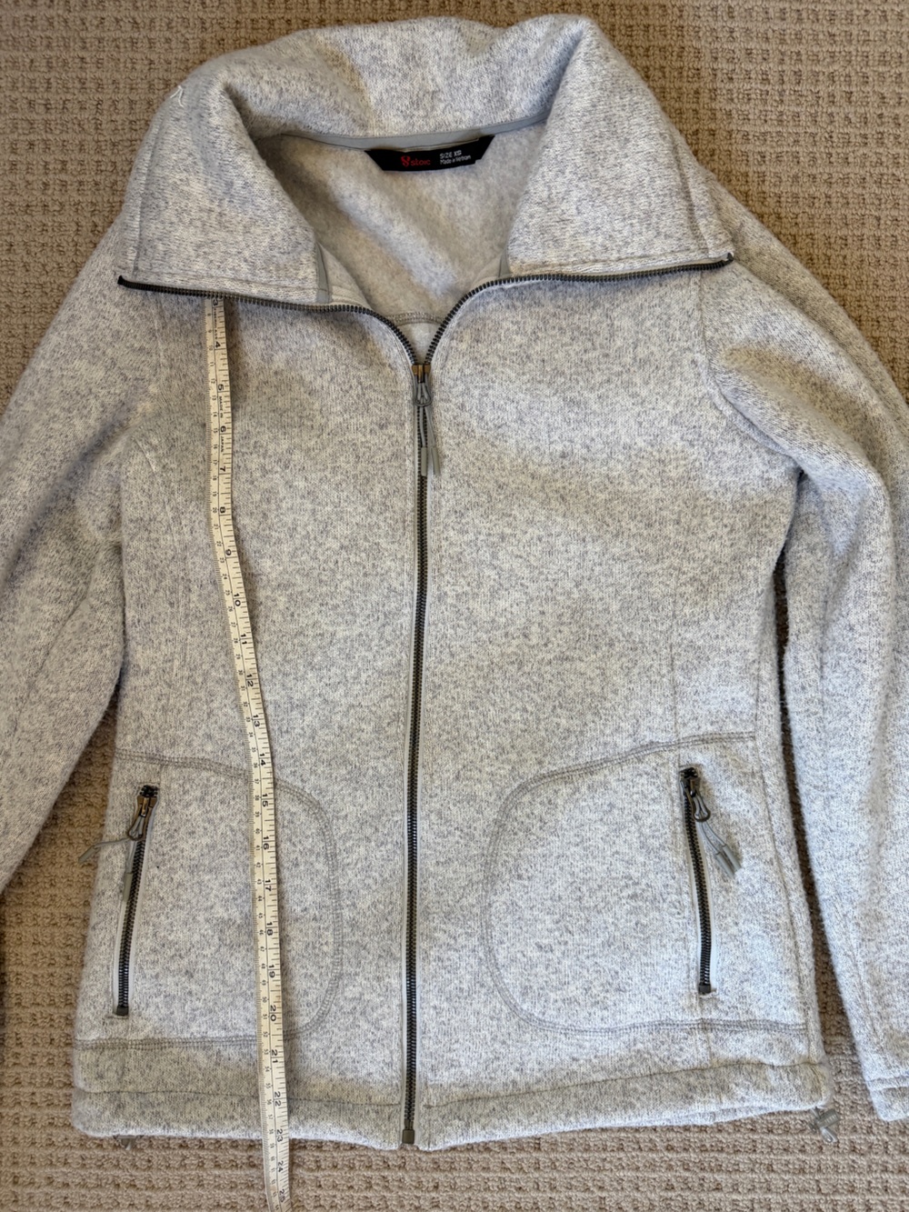 Stoic Gray Plush Fleece Zip Jacket | Size XS - Picture 7 of 8